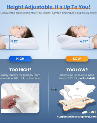 Ultra Pain Relief Cooling Pillow for Neck Support, Adjustable Cervical Pillow Cozy Sleeping