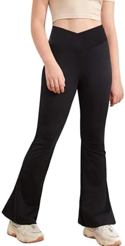 Problems Solved kids' flared yoga trousers with wide legs, perfect for active yoga sessions and casual wear.