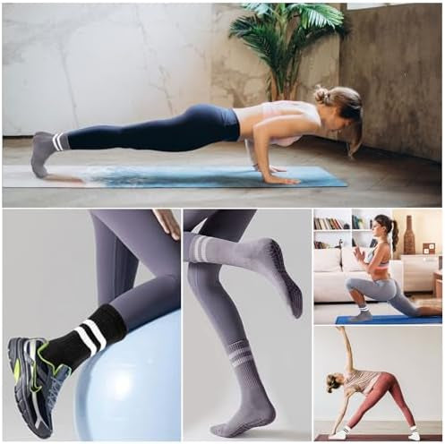 Problems Solved women's non-slip yoga socks with anti-skid soles, ideal for yoga, barre, ballet, and dance activities.