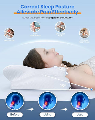 Ultra Pain Relief Cooling Pillow for Neck Support, Adjustable Cervical Pillow Cozy Sleeping