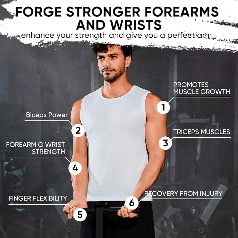 Forearm Strengthener and Wrist Roller Ultra Strong Nylon Webbing, Forearm Exerciser