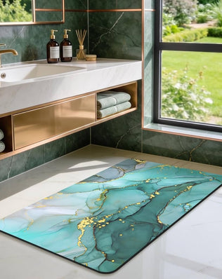 Problems Solved non-slip bath mat, 40x60 cm, super absorbent quick-drying bathroom shower mat with textured surface for safety.