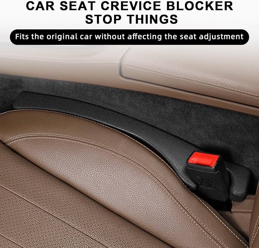 2 Pack Car Seat Gap Filler Car Seat Interior Universal Fit PU Leather Car Seat Gap Plug