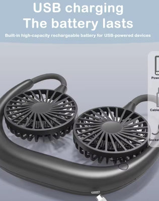 Portable Dual-Head Neck Fan with 3-Speed Adjustment - Problems Solved