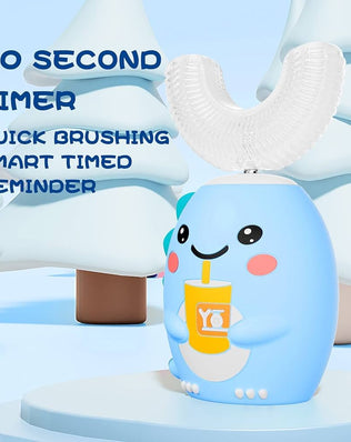 U Shape Electric Toothbrush for Kids with 4 Brush Heads, Sonic Toothbrush for Kids with 5 Modes