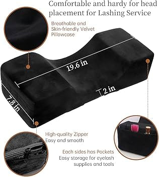 Eyelash Extension Velvet Lash Pillow Beauty Salon Memory Foam Neck Pillow (Black)