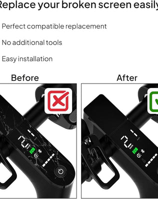 Problems Solved OcioDual replacement screen cover for Xiaomi 1S M365 Pro electric scooter, showing the clear, durable cover on the device.