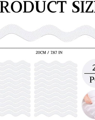 Problems Solved 24-piece self-adhesive shower stickers non-slip shower mat with textured surface for safety.