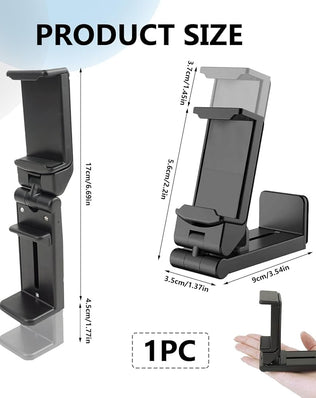 Problems Solved airplane in flight phone holder with 360° rotating clamp, universal adjustable mount for secure smartphone attachment.