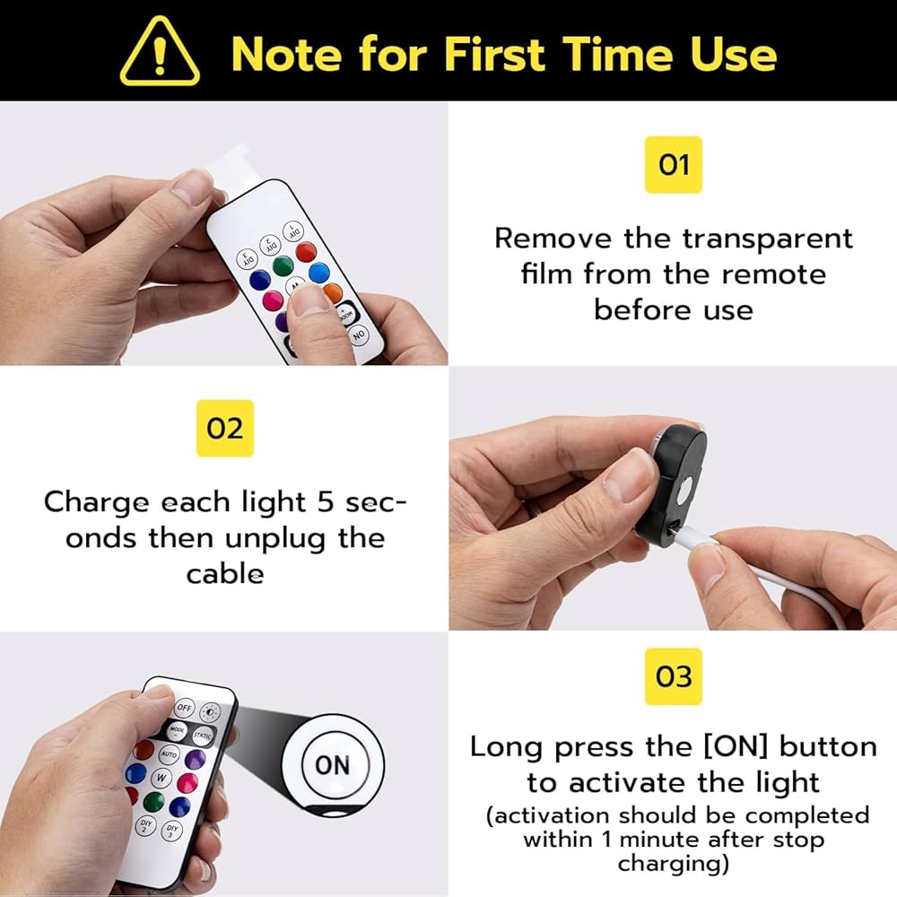 Problems Solved 4PCS LED Car Strobe Lights with remote, wireless ambient lighting in 8 colors, shown installed in a vehicle.