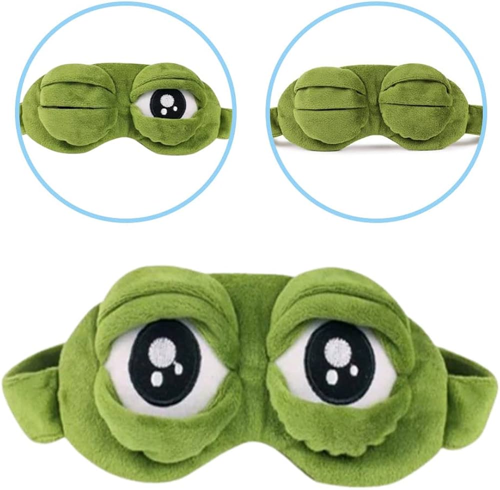 Sleep Mask,Eye Mask Cover for Sleeping Mask Blindfold Soft and Funny Sleep Eye 3D Frogs