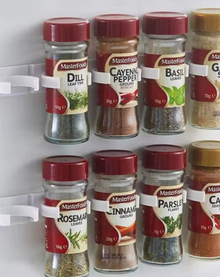 2pcs Grey Plastic Kitchen Jar Rack Wall-Mounted Adhesive - Problems Solved