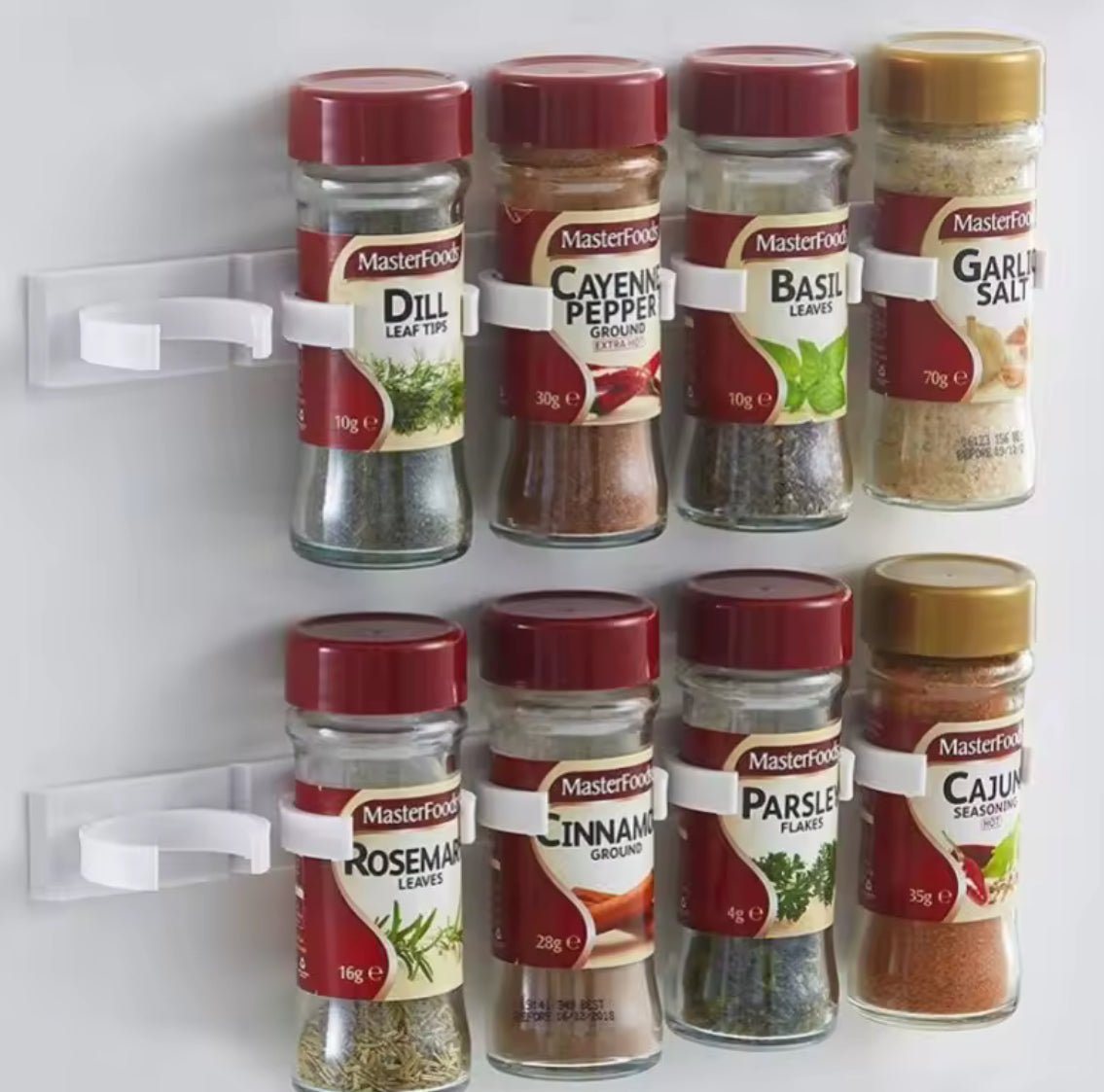 2pcs Grey Plastic Kitchen Jar Rack Wall-Mounted Adhesive - Problems Solved