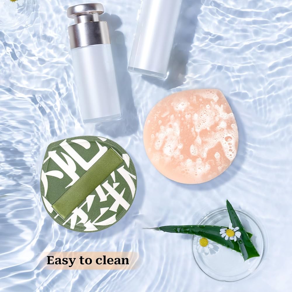 Problems Solved 4-pack Korean makeup sponge puffs for foundation, concealer, and powder, teardrop shape for easy blending and application.