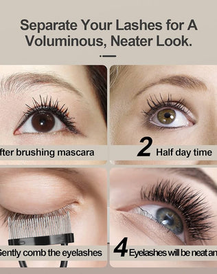 Problems Solved eyebrow brush, eyelash separator, and brow comb set with three makeup tools for grooming and defining eyebrows and lashes.