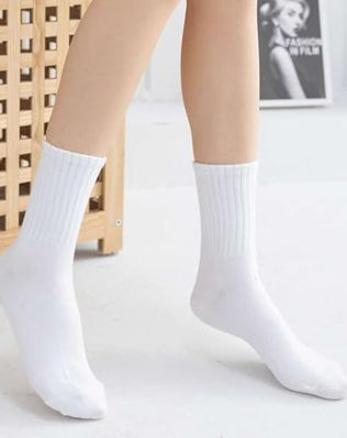 Six pairs of Problems Solved women's cotton crew and ankle socks, breathable and comfortable, displayed in assorted colors.