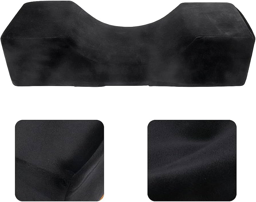 Eyelash Extension Velvet Lash Pillow Beauty Salon Memory Foam Neck Pillow (Black)