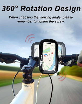 Problems Solved Flintronic waterproof bicycle phone holder with 360° rotation, secure mount for cycling smartphones.