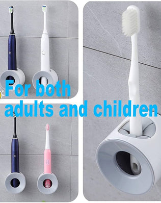 2Pcs Electric Toothbrush Holder Wall Mounted for Space Saving