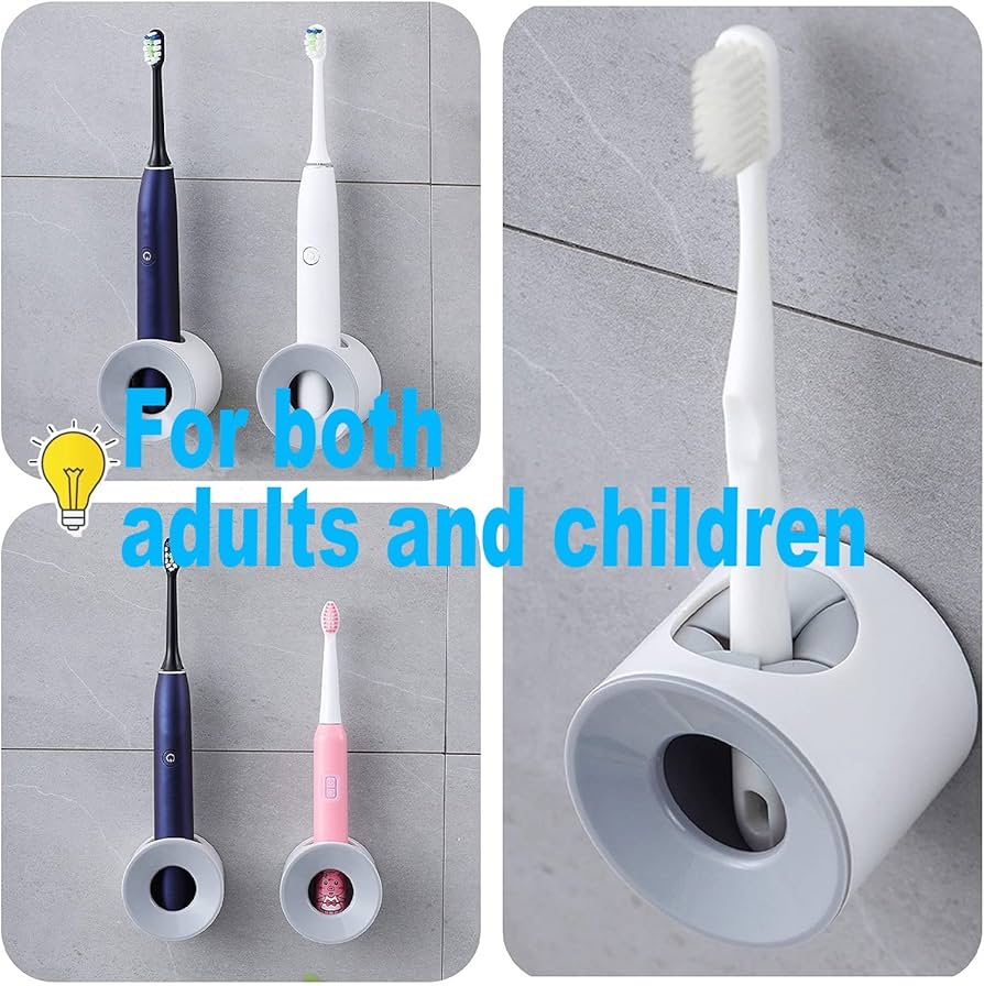 2Pcs Electric Toothbrush Holder Wall Mounted for Space Saving