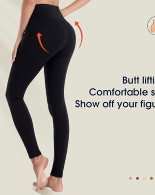 Women’s high waist sports leggings with pockets by Problems Solved, featuring a stretch fit and comfortable design for active wear.