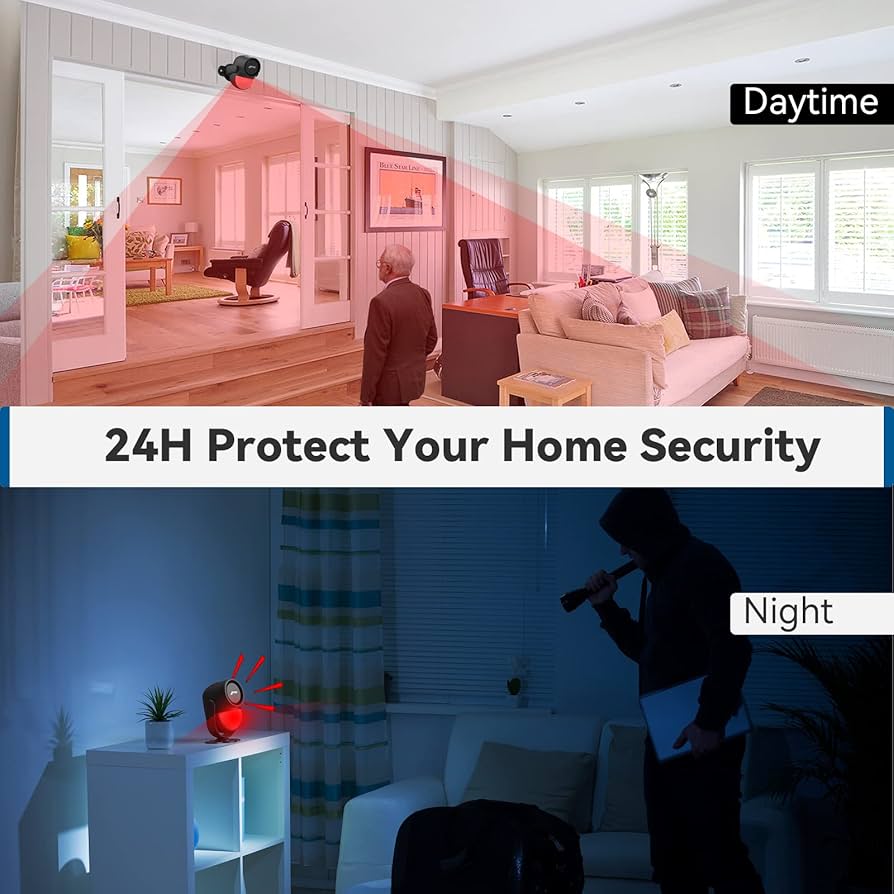 Indoor Motion Sensor Alarm with Siren, Wireless Infrared DIY PIR Motion Detector