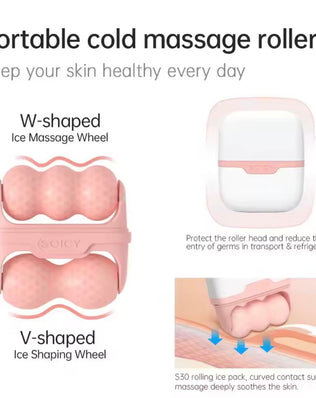 Problems Solved ice roller for face and eyes, facial skin care tool with dual roller and compact travel case.