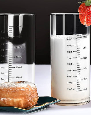 Problems Solved 350ml glass measuring cup with double scale, heat-resistant borosilicate, suitable for cold and hot liquids