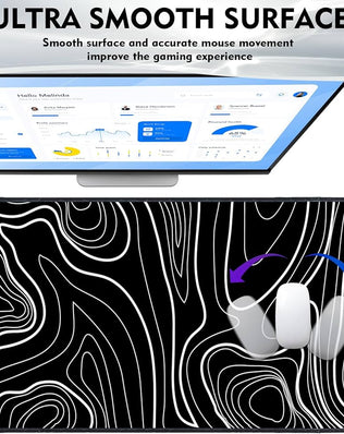 Problems Solved XXL gaming mouse mat with large 800x300mm surface, non-slip rubber base, ideal for desk and gaming setups.