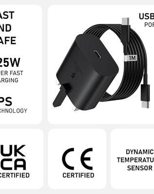 Galaxy A17|A17 5G/A16/A15/A15 5G Charger [25W] Super Fast Charger Plug For Samsung