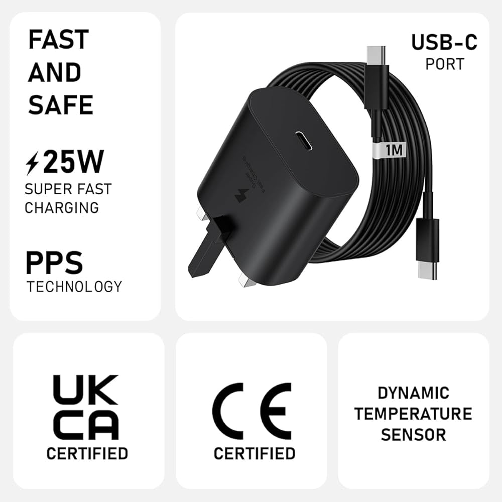 Galaxy A17|A17 5G/A16/A15/A15 5G Charger [25W] Super Fast Charger Plug For Samsung