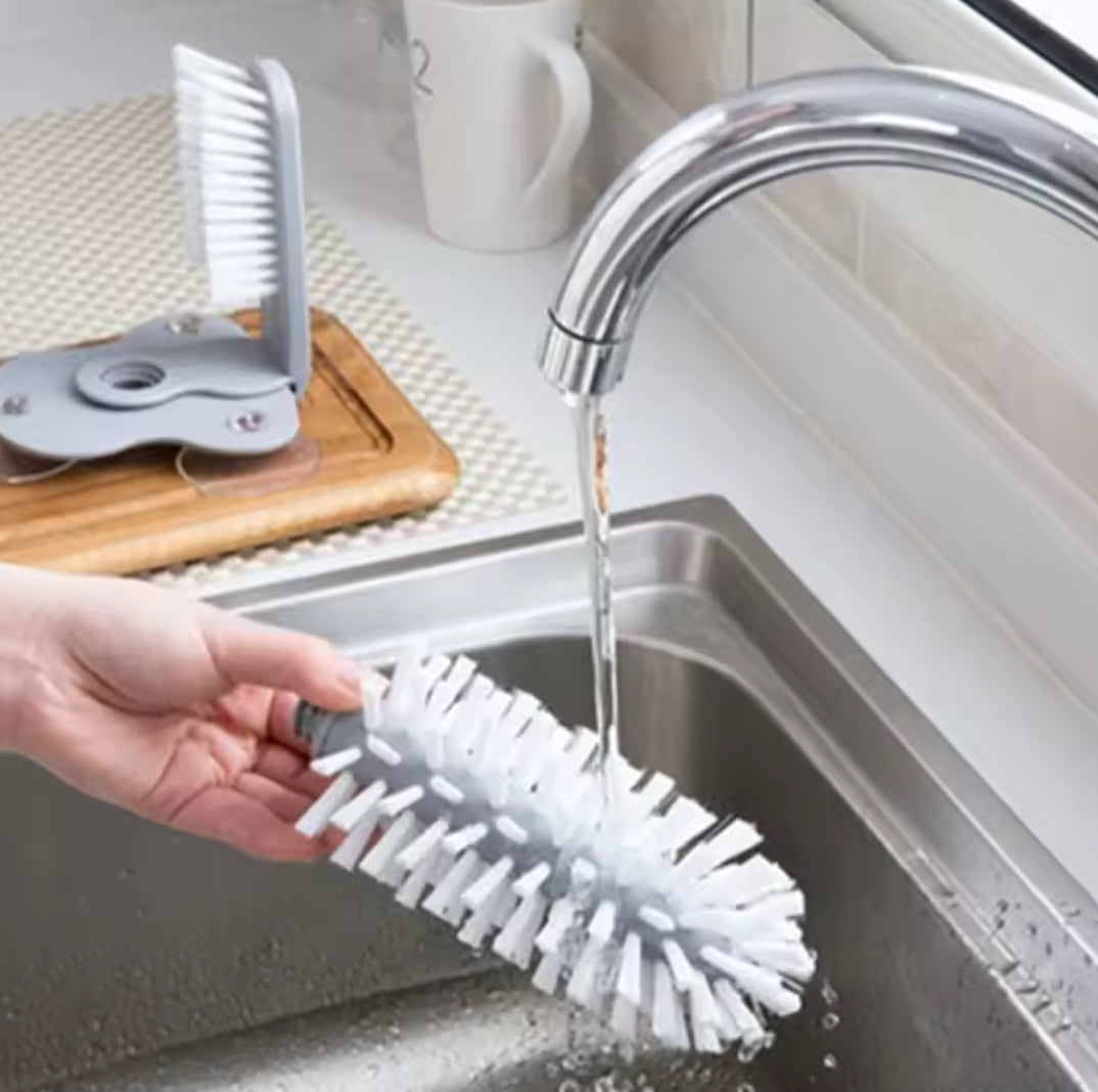 2-in-1 Suction Cup Glass & Bottle Scrubber for Sink - Problems Solved