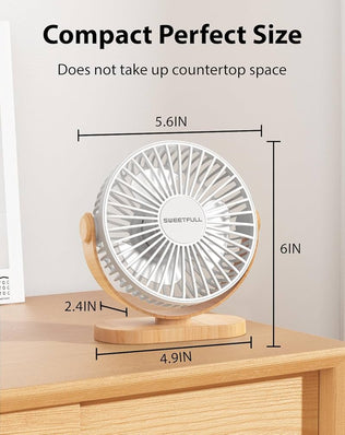 Desk Fan, Small USB Desk Fan Silent, 3 Speeds Portable Personal Desktop Fan