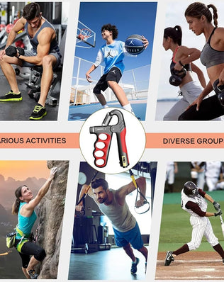 Problems Solved hand grip strengthener with automatic counter, compact grip trainer for muscle building and finger strength improvement.