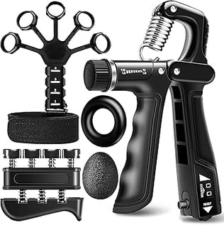 Grip Strength Trainer Kits (5 Pack), Forearm Strengthener with Adjustable Resistance