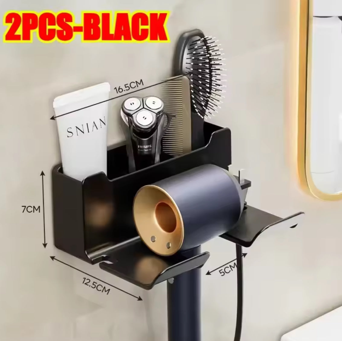 Wall-Mounted Hair Dryer & Styling Tool Holder - Problems Solved