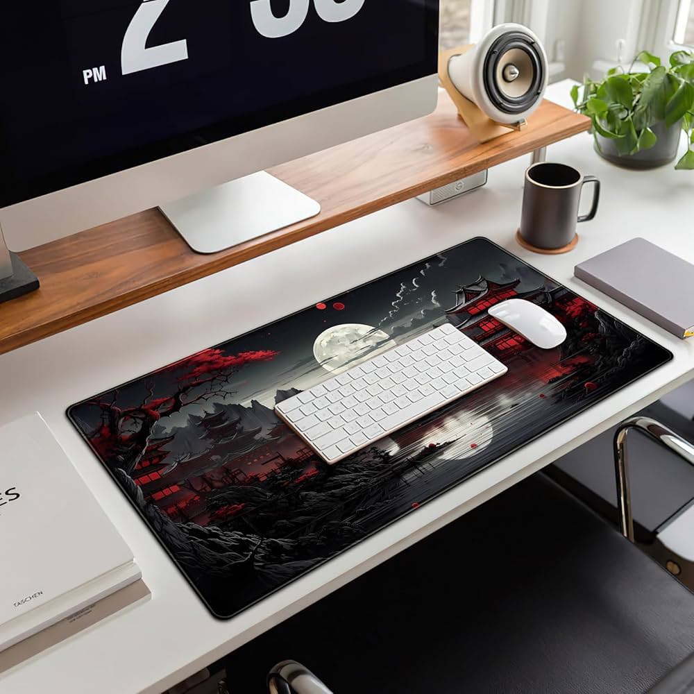 LeKuni Large Gaming Mouse Pad by Problems Solved, XXL size 900x400mm with stitched edges for smooth gaming surface.