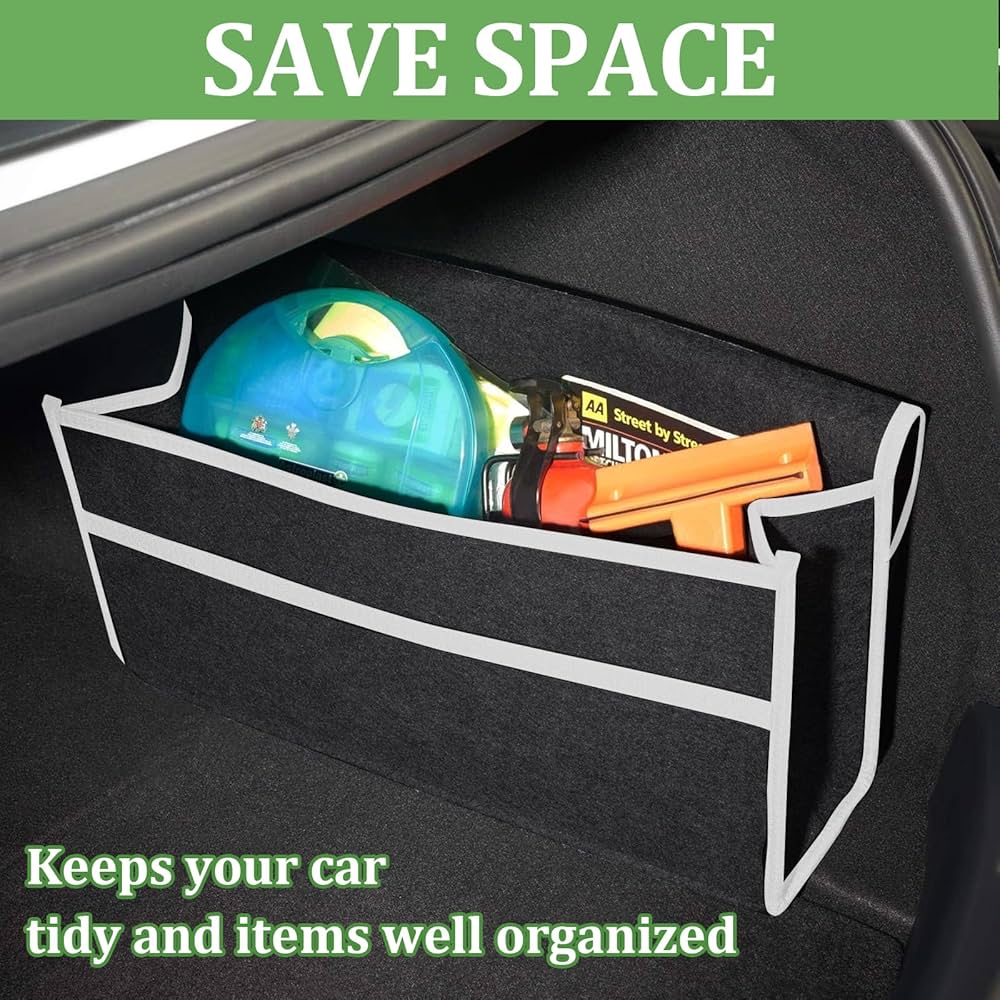 Car Boot Organiser Bag, Foldable Car Boot Organiser Storage, Anti Slip Felt Trunk