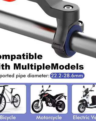 Adjustable motorcycle bike phone holder stand from Problems Solved, featuring secure support and mounting for smartphone devices.