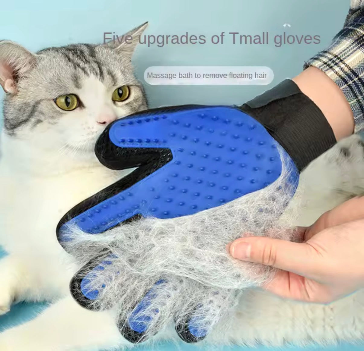 Pet Grooming Glove, Gentle Hair Removal and Efficient Massage for Dogs, Cats
