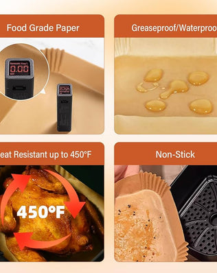 Problems Solved disposable air fryer liners for Ninja Air Fryer MAX PRO AF180UK and AF14OUK, 6.2L and 4.7L models, in use.