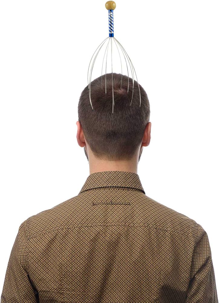 Scalp Scratcher with Tipped Fingers, Handheld Relaxing Therapeutic Tingler
