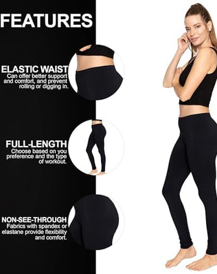 Three pairs of Problems Solved women's soft cotton leggings with elastic waist, non-see-through, comfortable for everyday wear.