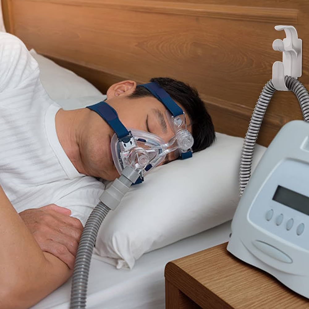 Problems Solved CPAP hose holder hangers, set of 2 for tubing support and organization of breathing machine accessories.