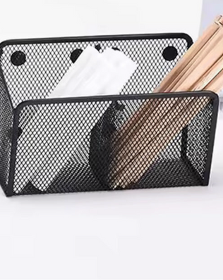 Magnetic Pencil Holder Stationery Storage Mesh Basket Desktop - Problems Solved
