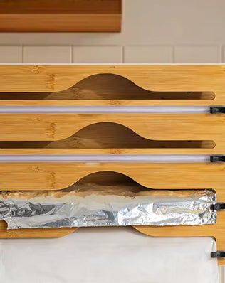 Kitchen Wrap Dispenser with Foil & Cling Film Cutter - Problems Solved