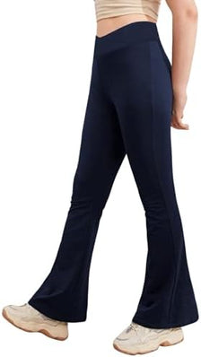 Kids flared yoga trousers from Problems Solved, stylish and comfortable flare sports trousers for yoga and active wear.