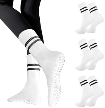 Problems Solved women's non-slip yoga socks with anti-skid soles, ideal for yoga, barre, ballet, and dance activities.