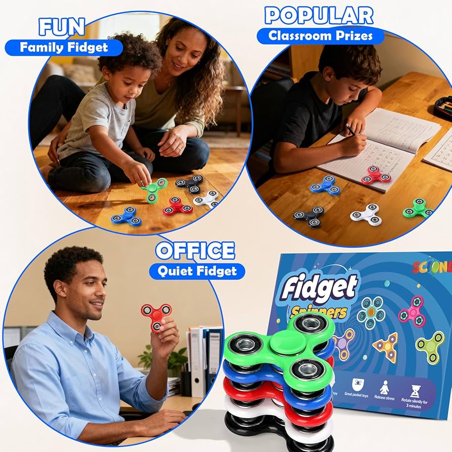 Fidget Spinner Set of 5 for Kids/Adults Sensory Fidget Toys Christmas Set