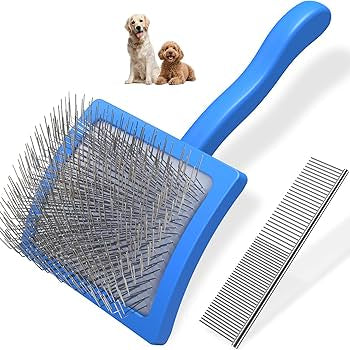 2PCS Slicker Brush for Dogs & Pet Comb, Professional Dog Grooming Brush